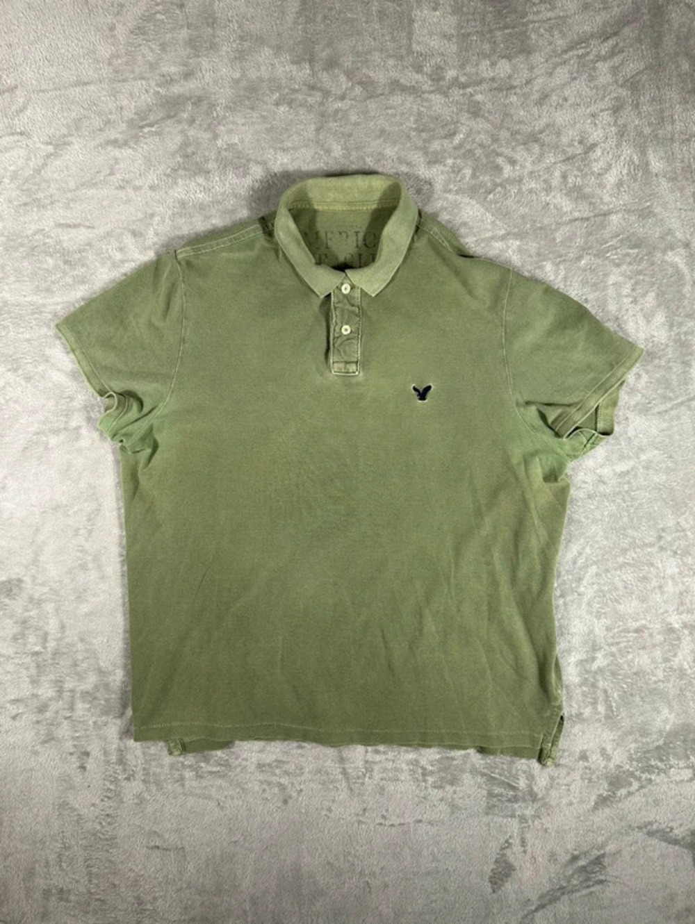 y2k american eagle vintage polo shirt olive green tonal eagle logo xl